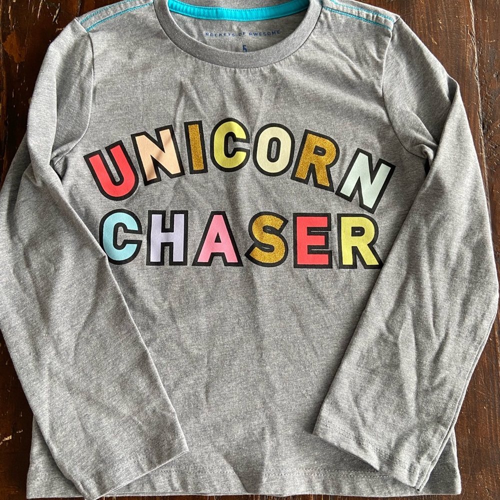 Unicorn Chaser Kids Gray Shirt
